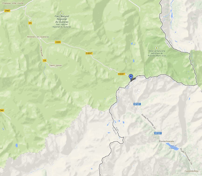 Map of the Col Agnel