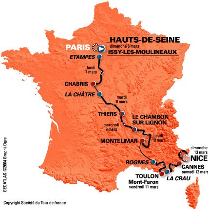 Map, Paris-Nice 2005