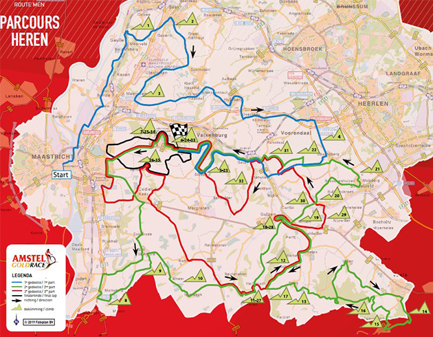 2019 Amstel Gold Race map