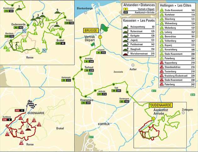 Tour of Flanders map