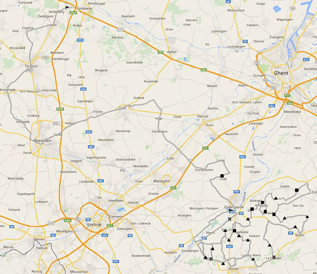 2016 Tourof Flanders map