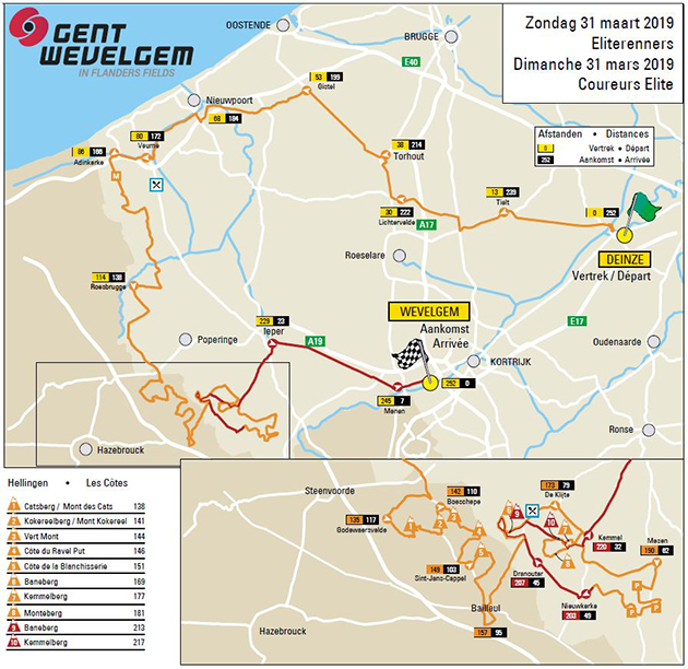 Gent Wevelgem map