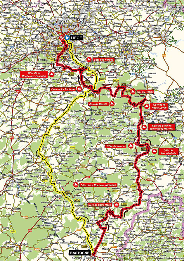 2021 Liege Bastone Liege map