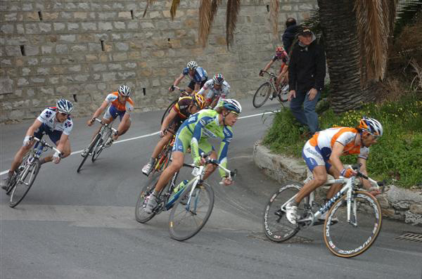 OScar Freire with Boonen on his wheel