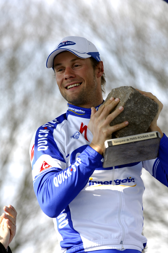 Tom Boonen on the podium