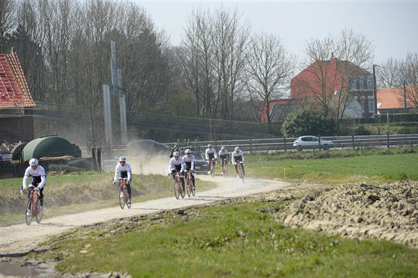 Trek riders on the Orchies