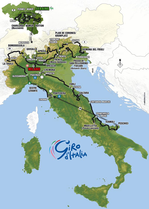 2006 Giro route map