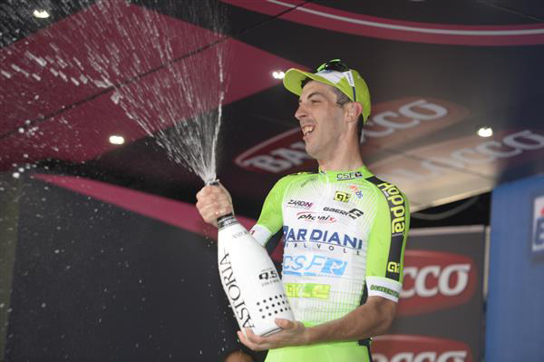 Nicola Boem celebrates his stage win