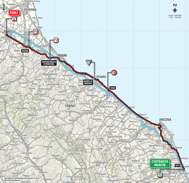 Giro stage 10 map