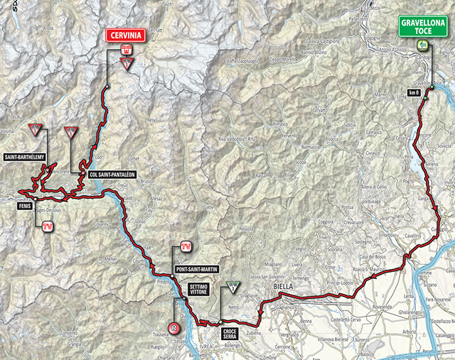 Giro d'Italia Stage 19 map