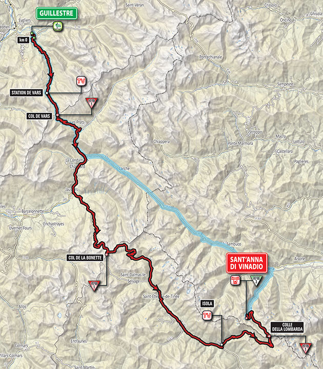 Giro stage 20 map