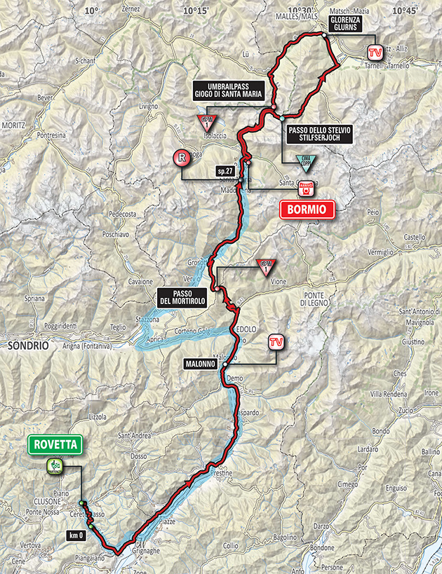 Giro Stage 16 map