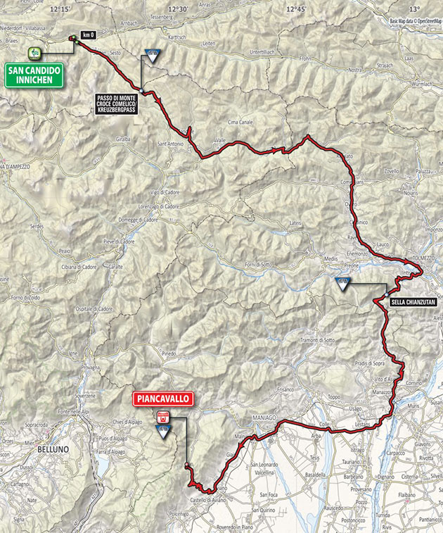 Giro stage 19 map