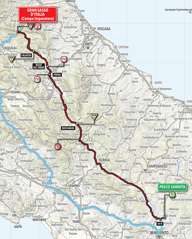 Giro stage 9 map