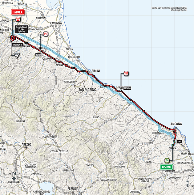 Giro stage 12 map