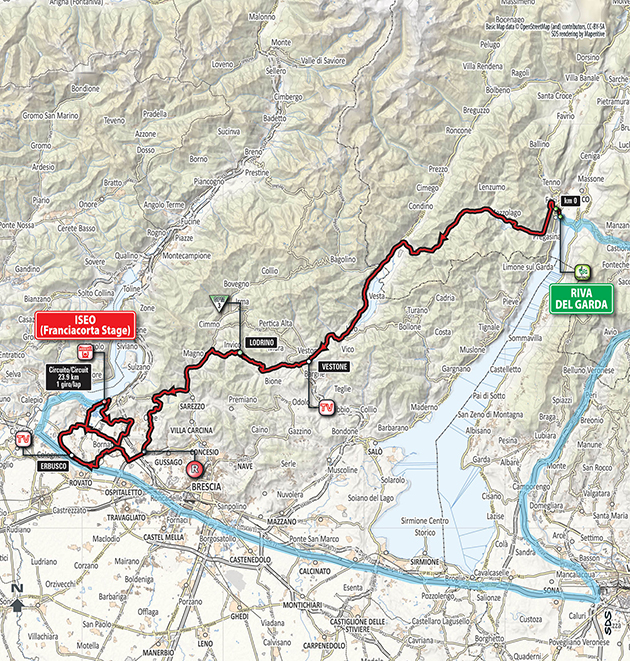 Giro d'Italia stage 17 map