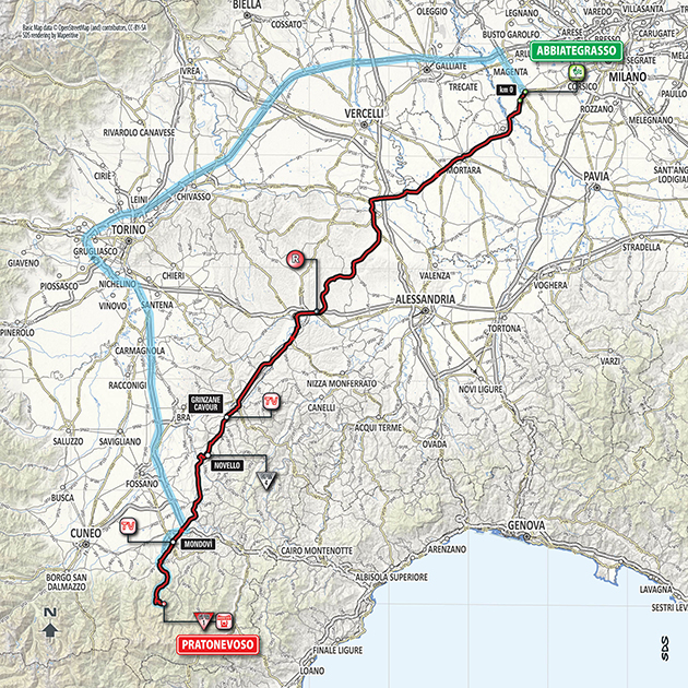 Giro stage 18 map