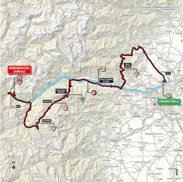 Giro stage 19 map