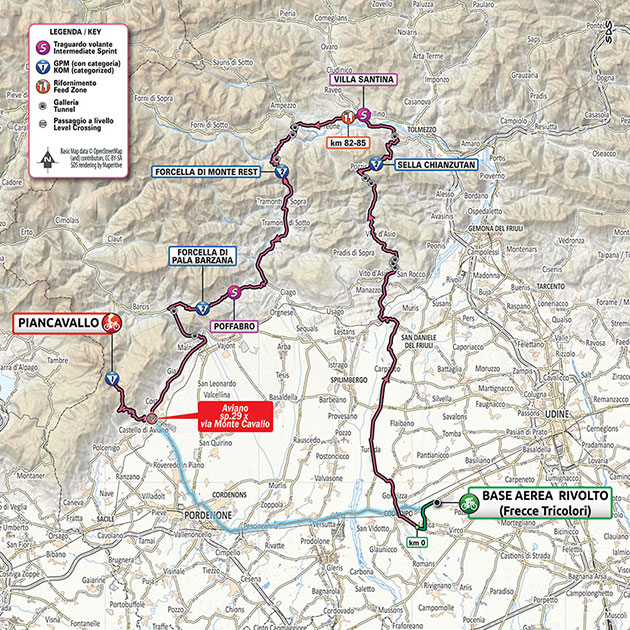 Giro stage 15 map