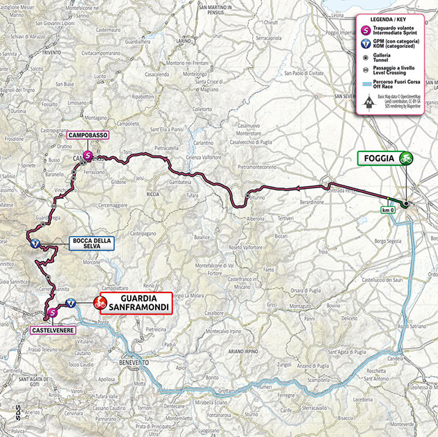 Giro stage 8 map