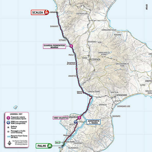 2022 Giro d'Italia stage 6 map