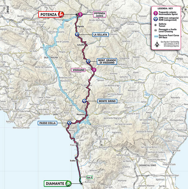 2022 Giro d'Italia stage 7 map
