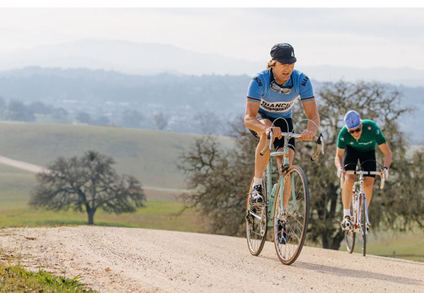 Riders on vintage bikes