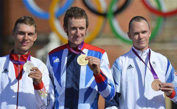 Mens Time Trial podium