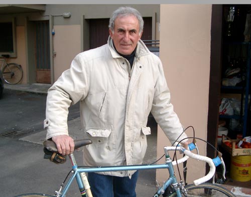 Bitossi in later life with one of his racing bikes