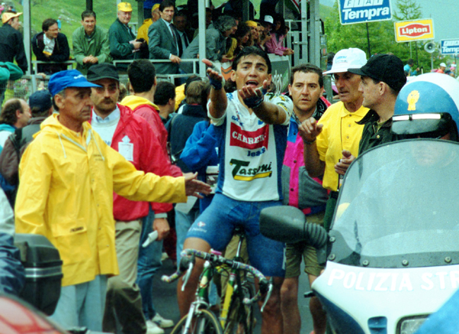 Chiappucci after stage 17 of the 1993 Giro