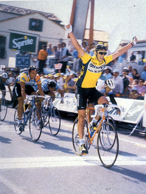 Mario Cipollini wins a stage in the 1989 Giro d'Italia