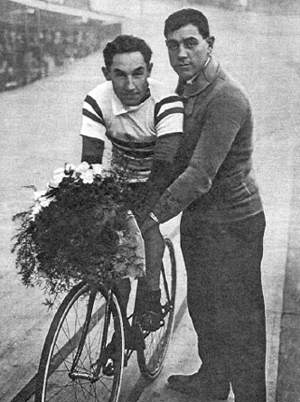 Costante Girardengo on the Torino velodrome