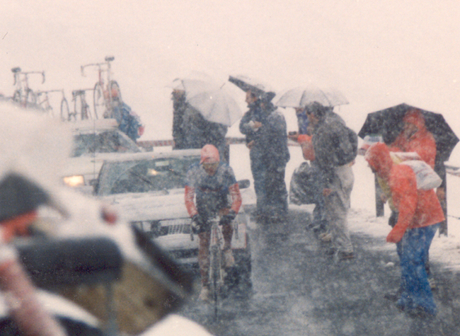 Andew Hampsten on the Gavia