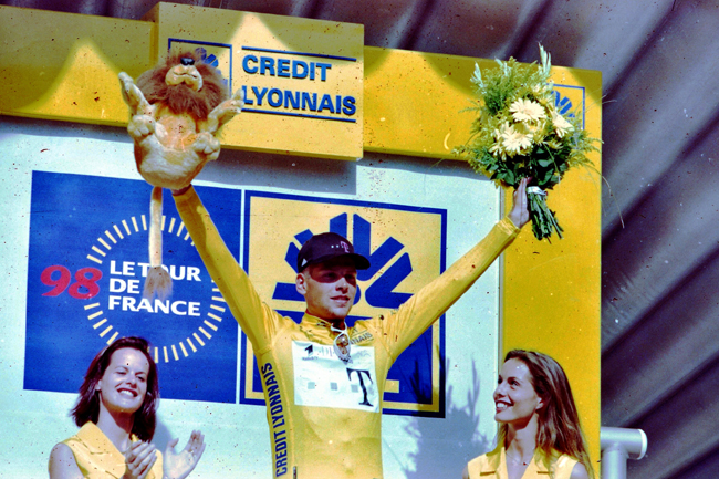 Ullrich in yellow after stage 7 of the 1998 Tour de France