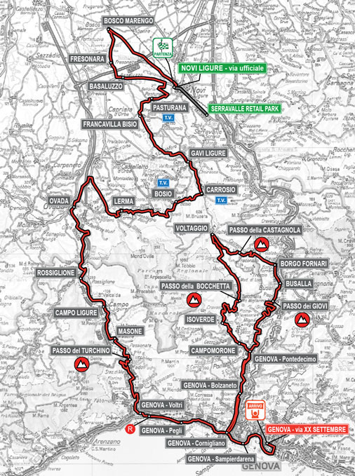 2014 Giro dell'Appennino map