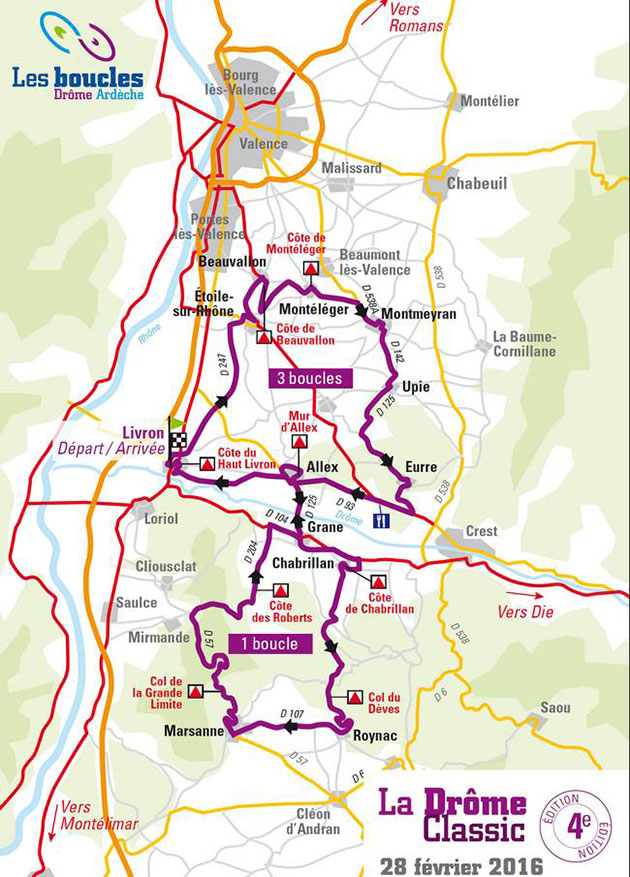 2016 Drome Classic map