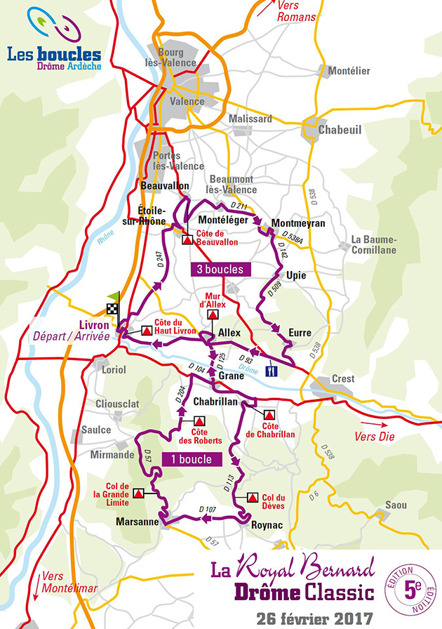 2017 Drome Classic map