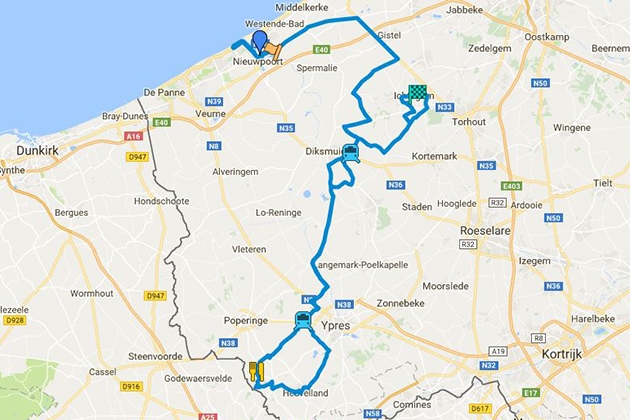 2018 Dwars foor West-Vlaanderen map