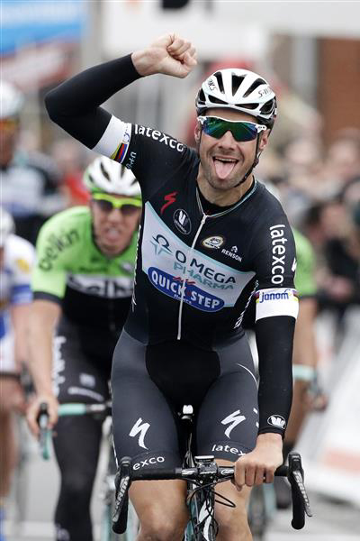 Tom Boonen celebrates his win