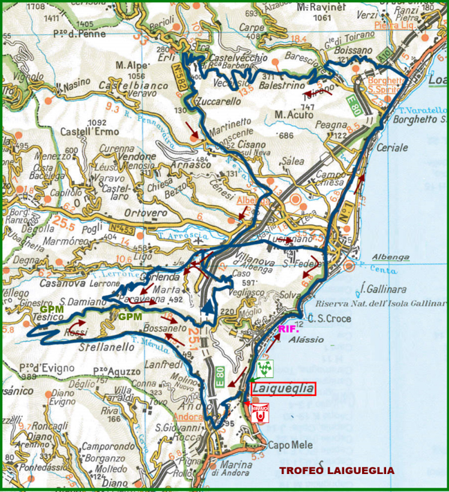 2014 Trofeo Laigueglia map