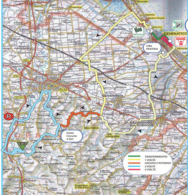 2016 memorial pantani map