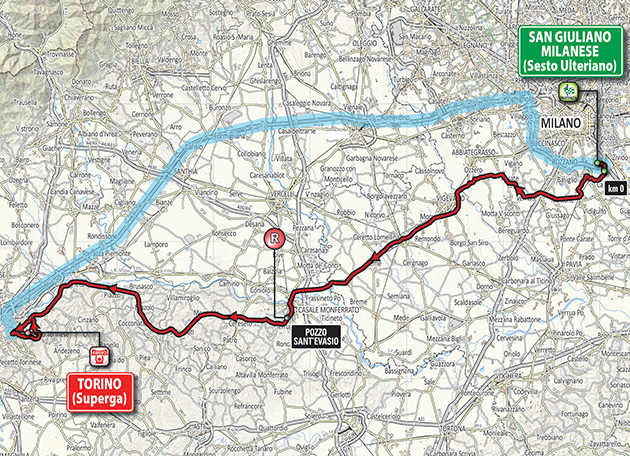 2015 Milano-Torino map