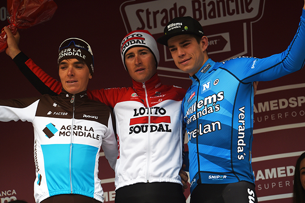 Strade Bianche podium