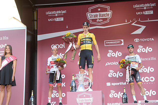 Strade Bianche podium