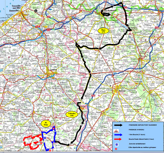 2015 Paris-Camembert route map