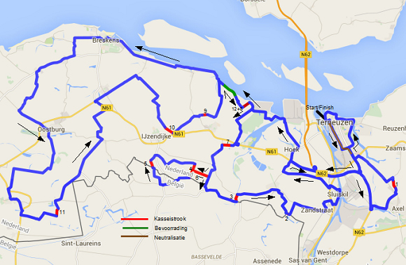 2015 Ronde van Zeeland Seaports map