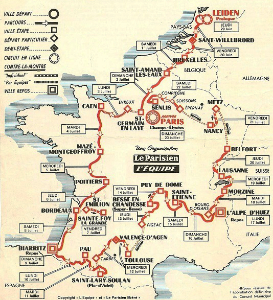 Map of the 1978 Tour de France