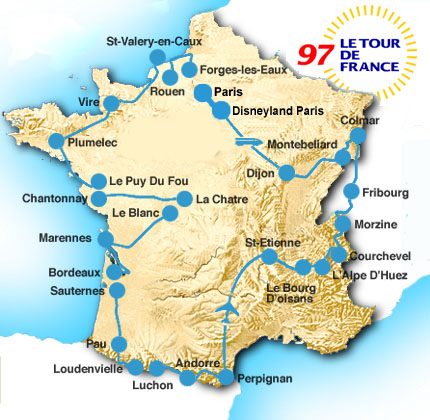 1997 Tour de France map