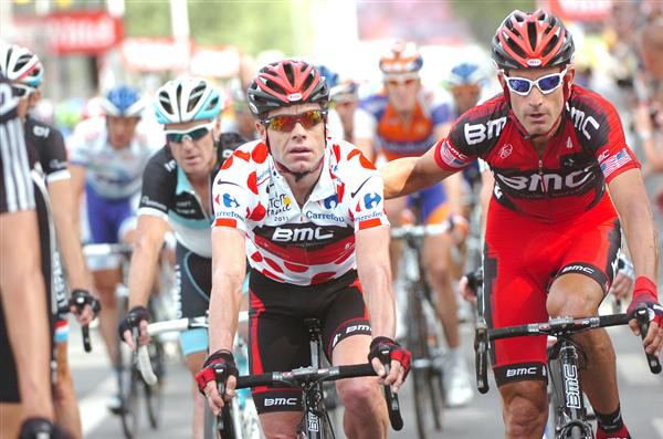 Cadel Evans and George Hincapie