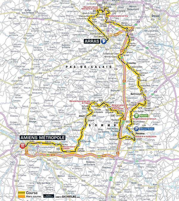 2015 Tour de France stage 5 map